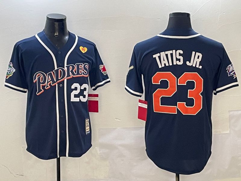 Men San Diego Padres #23 Tatis jr Blue Throwback Game 2025 Nike MLB Jersey style 3124